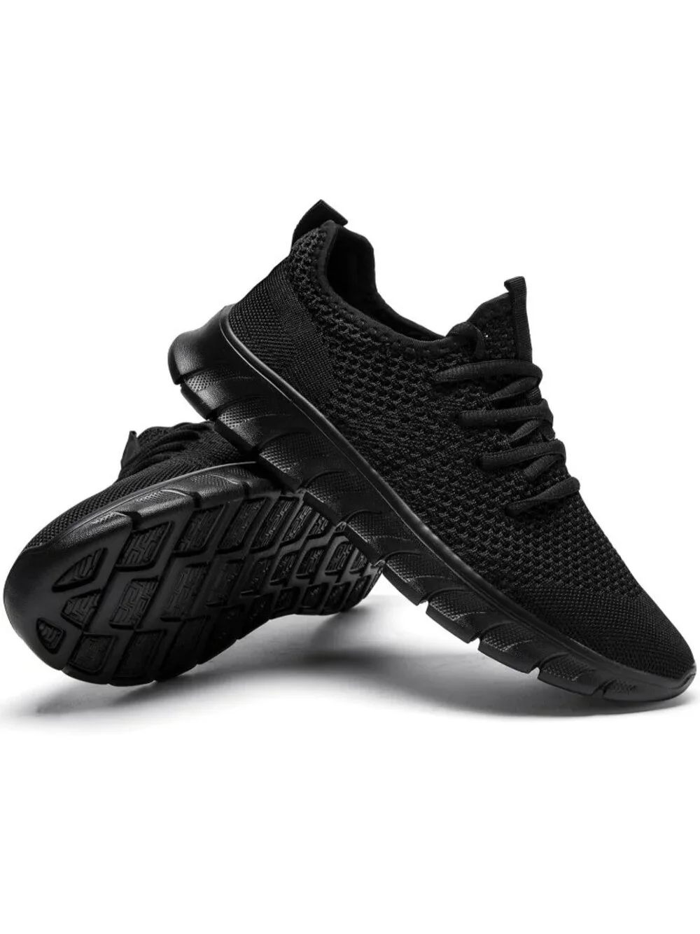 🆕Men's Black Mesh Running Shoes Slip On Tennis Walking Sneakers Gym Athletic